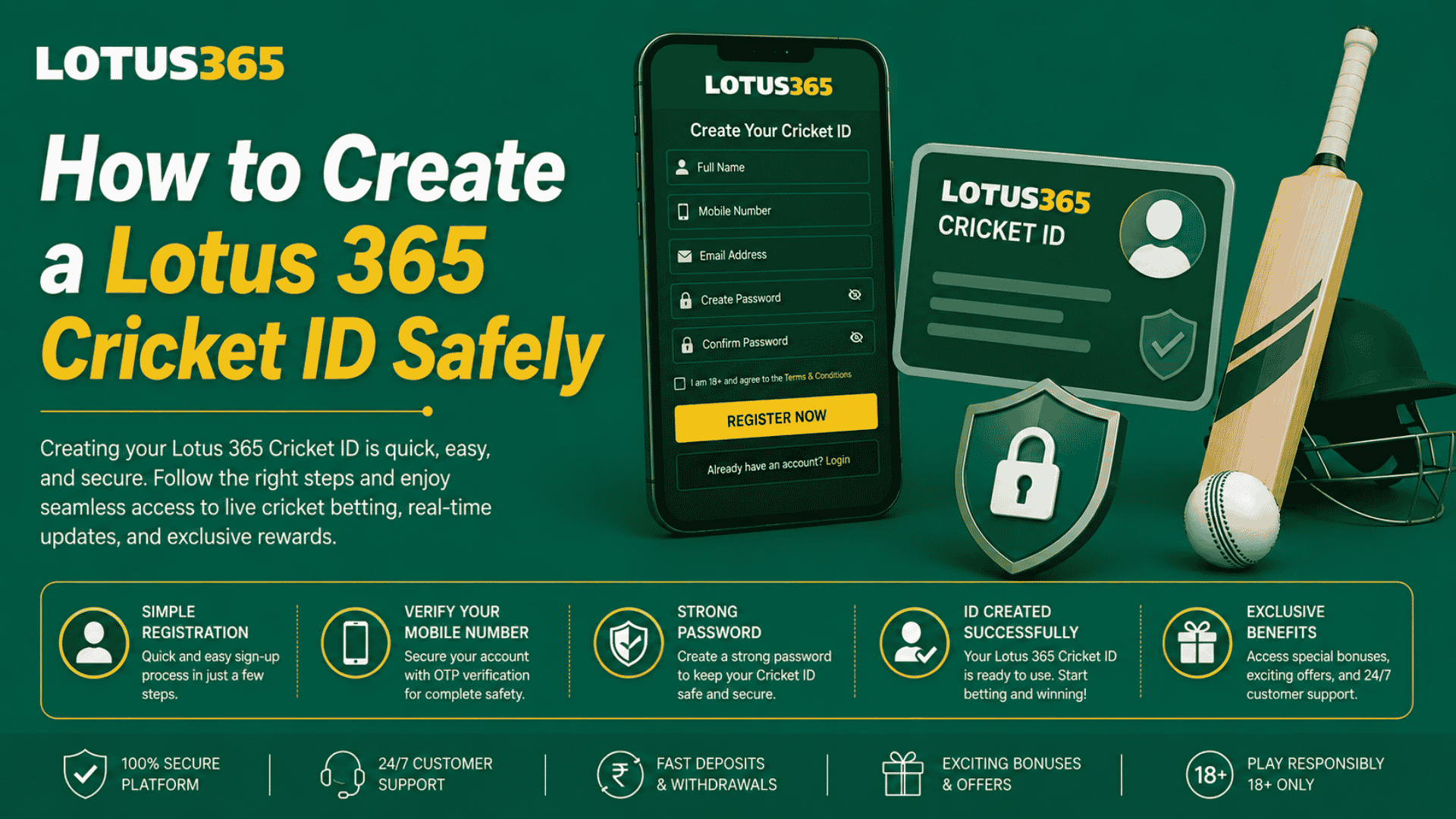 How to Create a Lotus 365 Cricket ID Safely