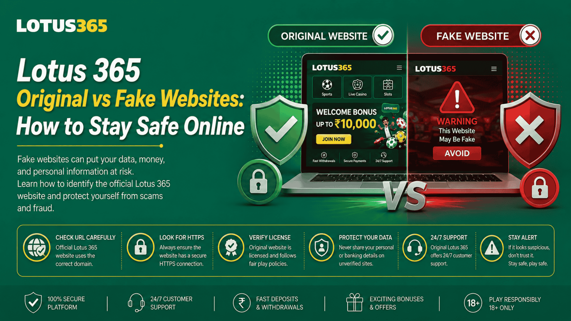 Lotus 365 Original vs Fake Websites How to Stay Safe Online
