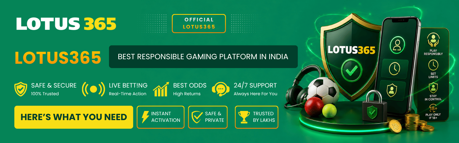 Lotus365 Best Responsible Gaming Platform in India