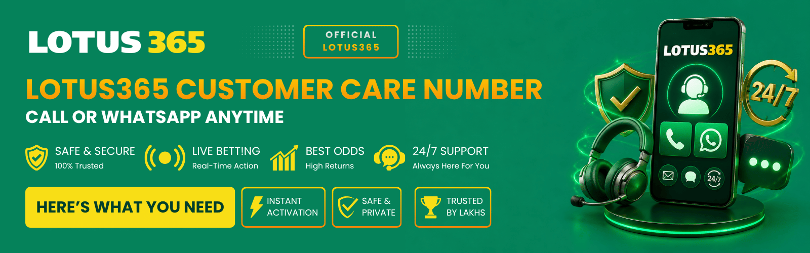 Lotus365 Customer Care Number – Call or WhatsApp Anytime