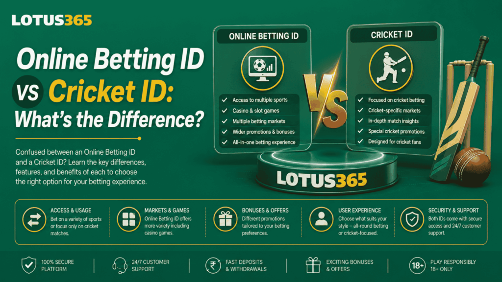 Online Betting ID vs Cricket ID What’s the Difference