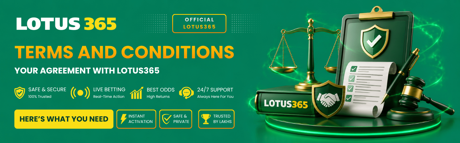 Terms and Conditions – Your Agreement with Lotus365