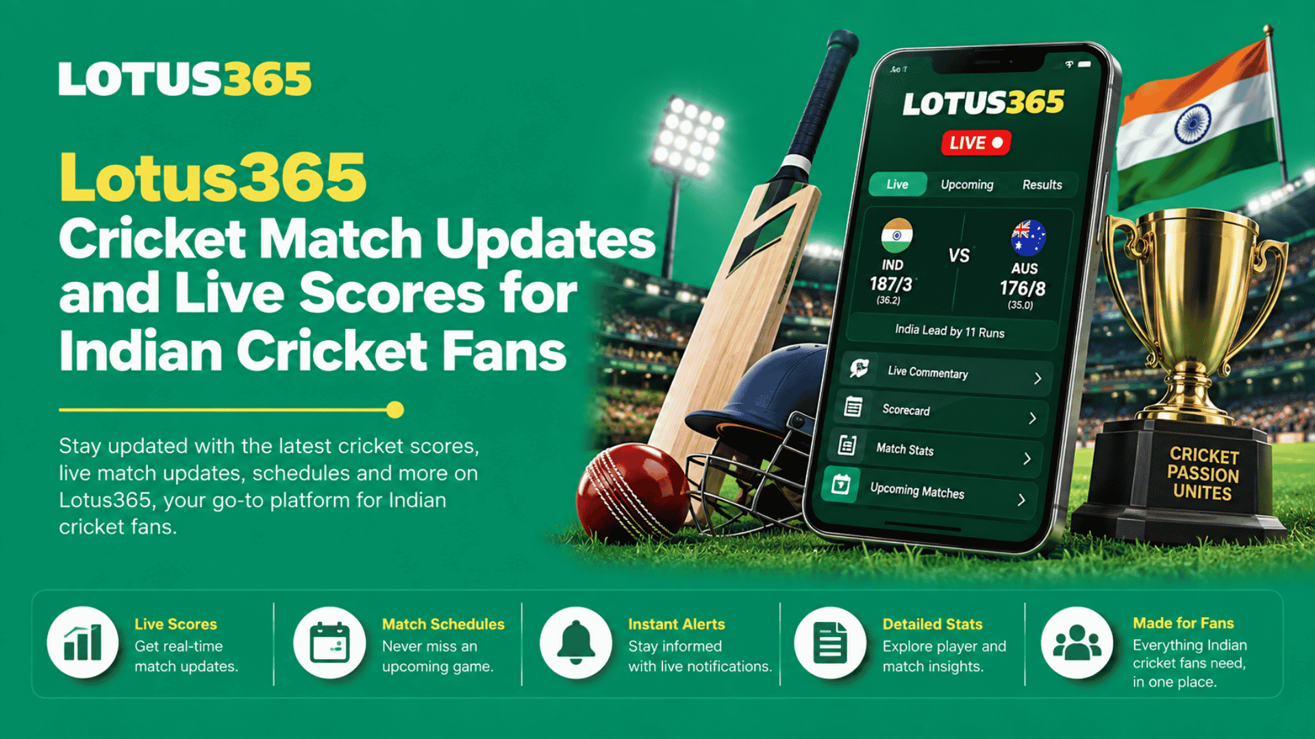 Lotus365 Cricket Match Updates and Live Scores for Indian Cricket Fans