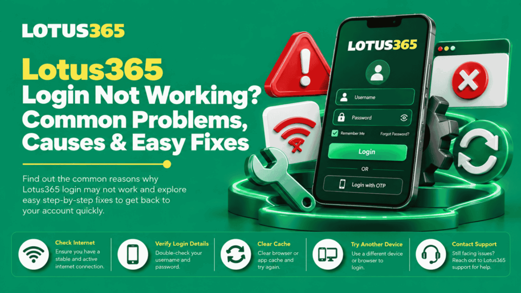 Lotus365 Login Not Working Common Problems, Causes & Easy Fixes