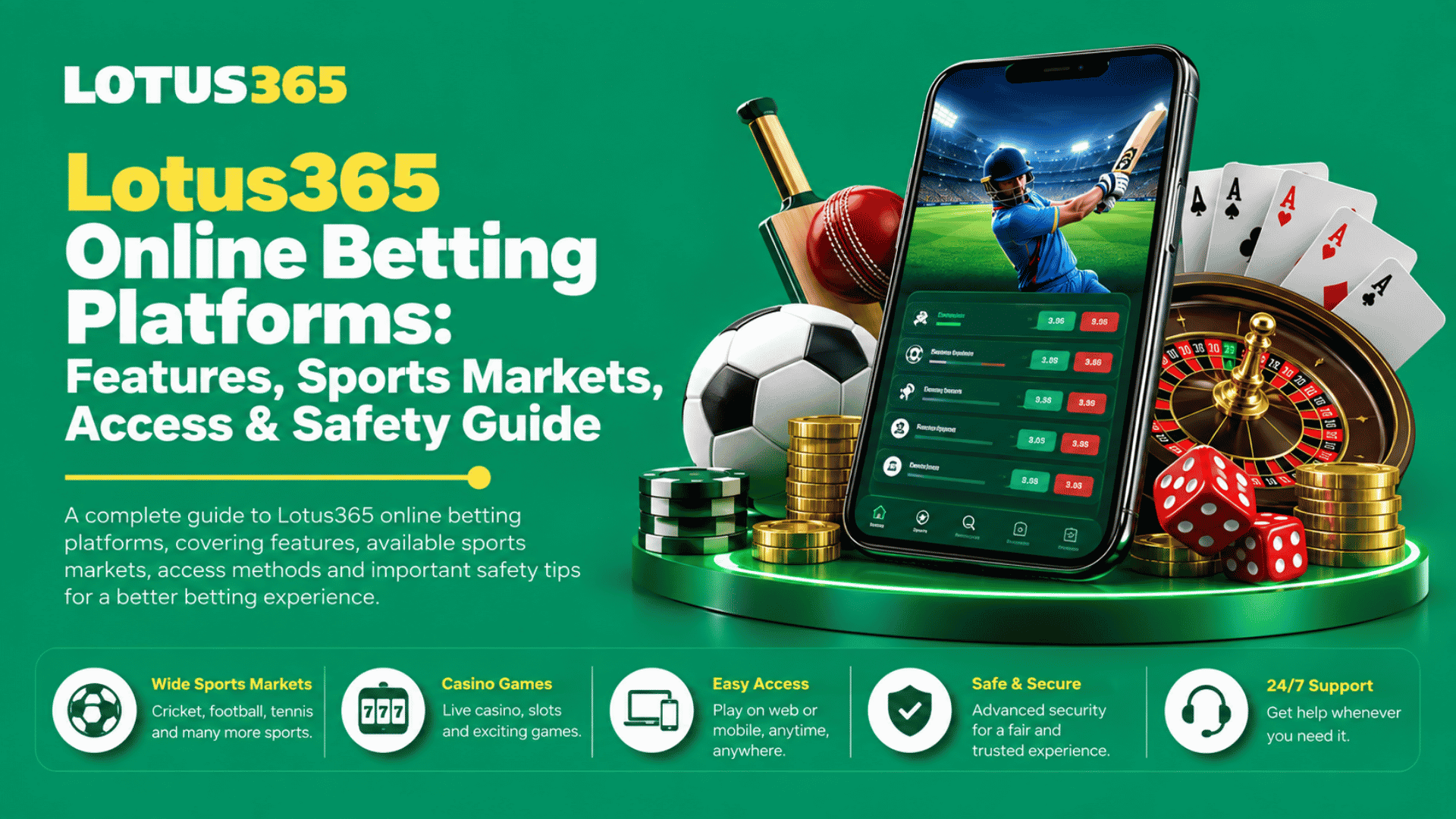 Lotus365 Online Betting Platforms Features, Sports Markets, Access & Safety Guide