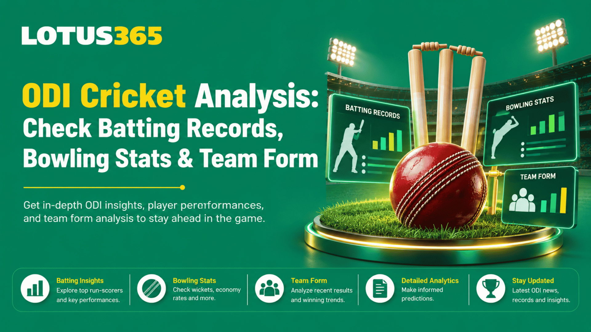ODI Cricket Analysis Check Batting Records, Bowling Stats & Team Form