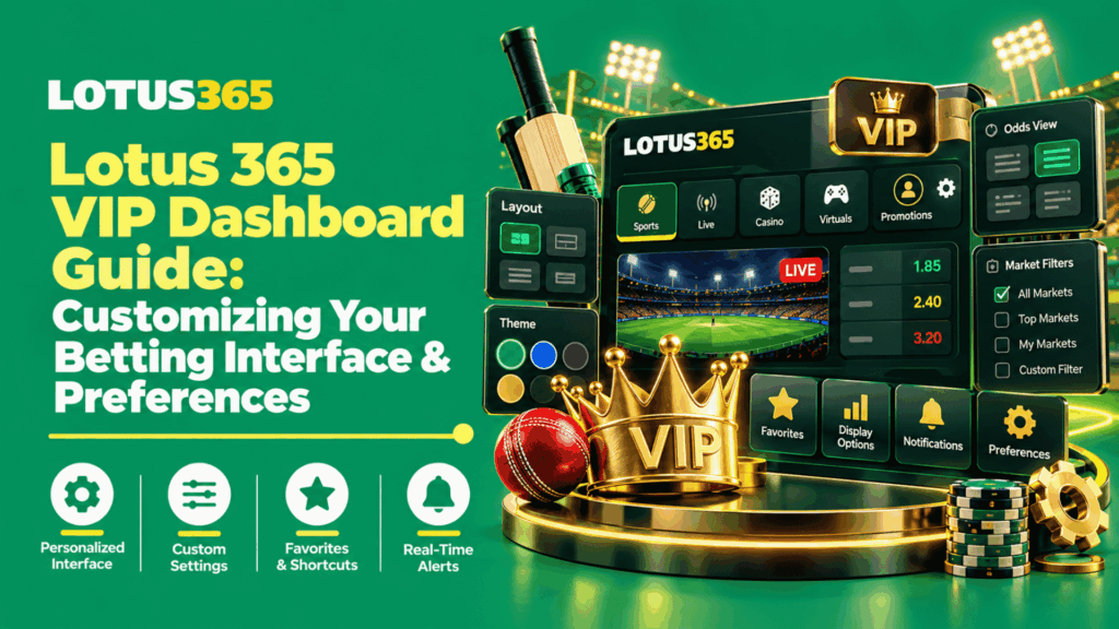 Lotus 365 VIP Dashboard Guide Customizing Your Betting Interface & Preferences
