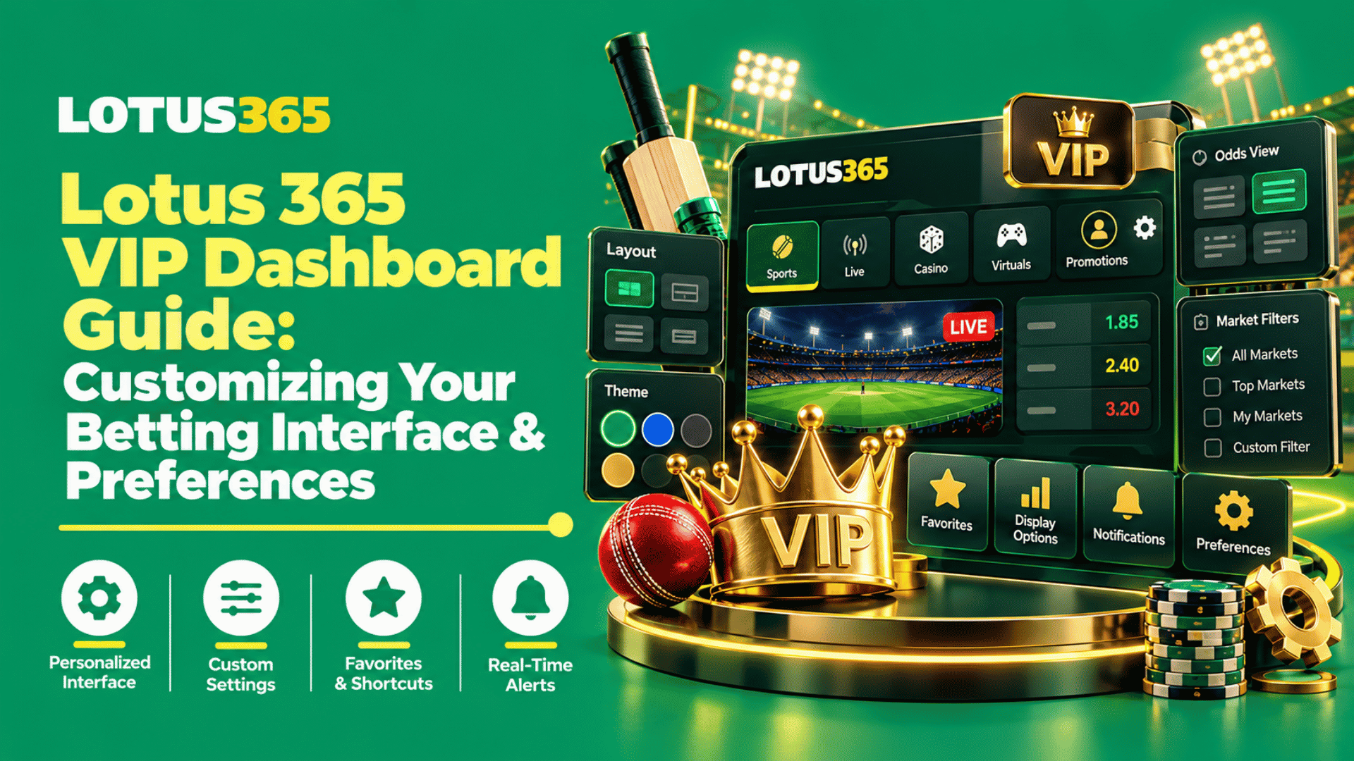 Lotus 365 VIP Dashboard Guide Customizing Your Betting Interface & Preferences